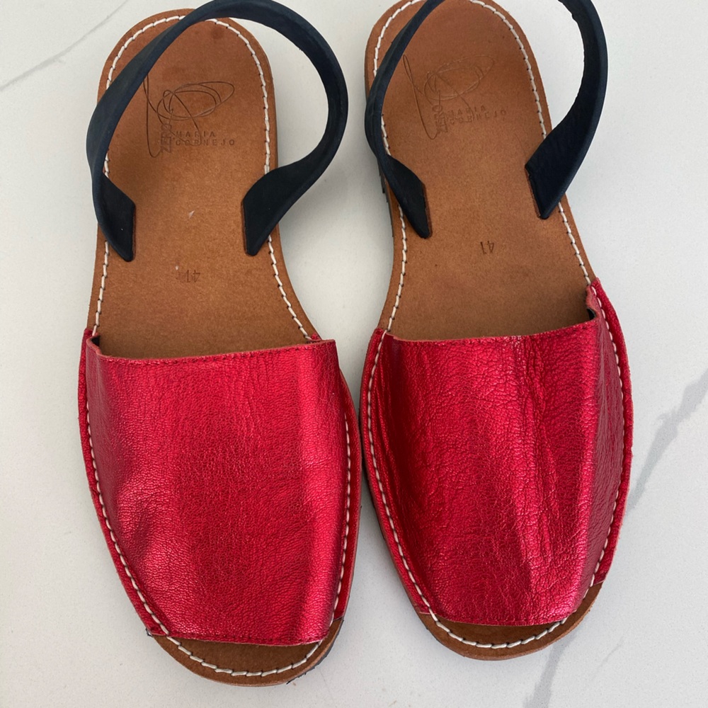 ZERO+ Maria Cornejo leather sandals red and black slip on size 41
